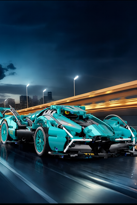 Blue V12 Roadster — Supercar Building Kit