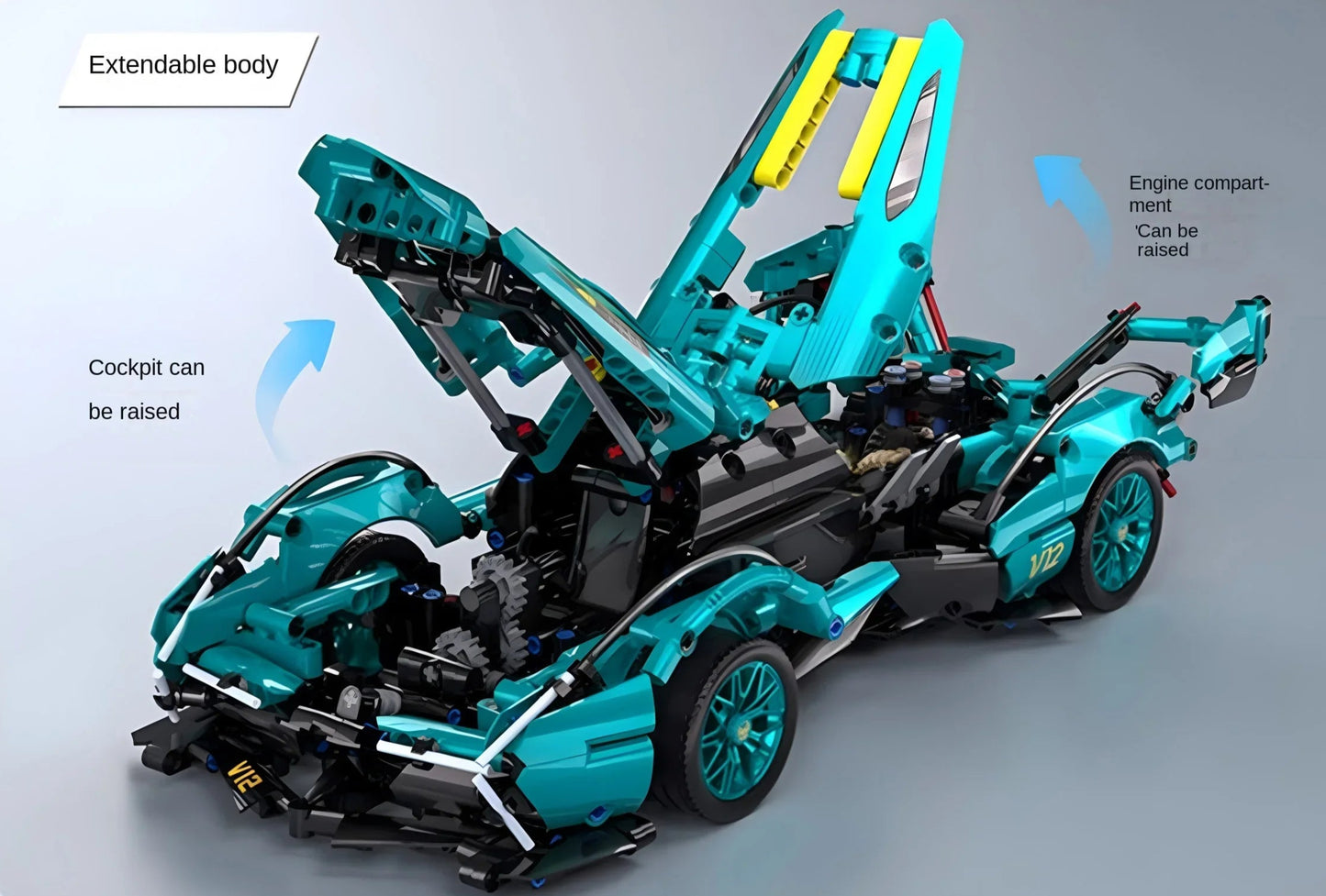 Blue V12 Roadster — Supercar Building Kit
