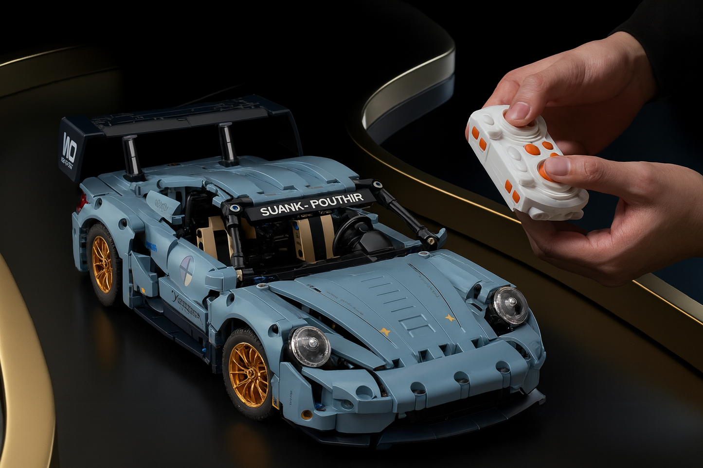 Technical Racing Sports Car Building Kit – 1:14 Supercar Model (1200+ pcs)